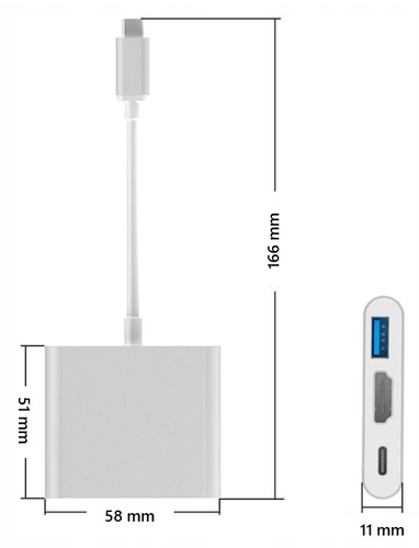 adapter, 3 w 1, usb typu c, do hdmi, space grey, co2 na Arena.pl