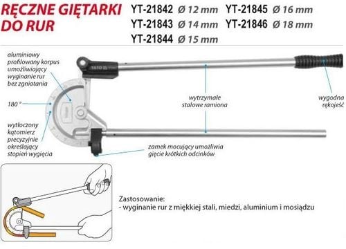giętarka do rur 16mm - yt-21845 na Arena.pl