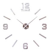 Zegar ścienny Diy BAST 3D srebny