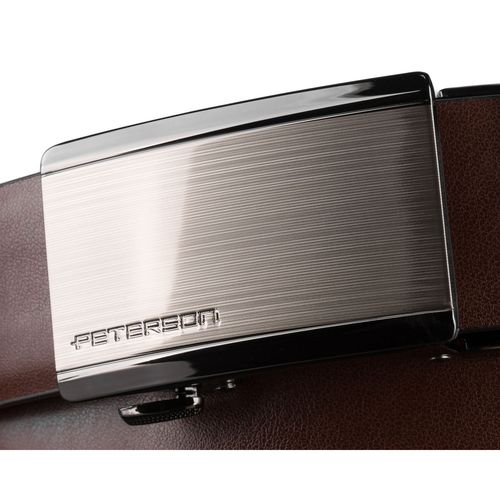 brązowy pasek męski z automatyczną klamrą wykonany ze skóry naturalnej na Arena.pl