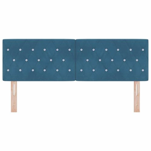 Wezgłowie LED Ze LED Lights Argyle granatowy 80 cm Aksamit na Arena.pl