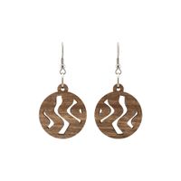 Kolczyki drewniane, orzech włoski, bigle ze stali chirurgicznej