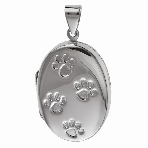 OWALNY SREBRNY OTWIERANY WISIOR SEKRETNIK PUZDERKO PSIE KOCIE ŁAPY ŁAPKI na Arena.pl