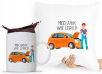Zestaw Poduszka + Kubek Dla Mechanika Prezent Z Nadrukiem Ze Zdjęciem