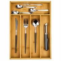 WKŁAD DO SZUFLADY NA SZTUĆCE POJEMNIK ORGANIZER DREWNIANY BAMBUSOWY