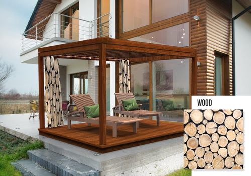 ZASŁONA FIRANKOWA Z GRAFIKĄ OSŁONA ALTANY OCHRONA PRZED WIATREM FIRANA DO PERGOLI NA WYMIAR na Arena.pl