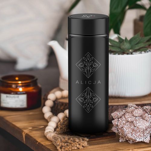 KUBEK termiczny LCD wyświetlacz temperatura z grawerem IMIĘ PREZENT na Arena.pl