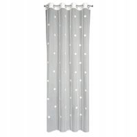 Firana gotowa na przelotkach ELSA 140x250 biała z kwiatuszkami