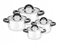 Garnki nierdzewne Florina Antonio komplet 8 el. 14-20 cm indukcja gaz