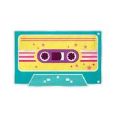 Serwetki papierowe kolorowe Retro Disco kaseta, 10 szt.