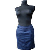 Spódnica Midi Wygodna Stylowa Bawełniana Granatowa Rozmiar 32