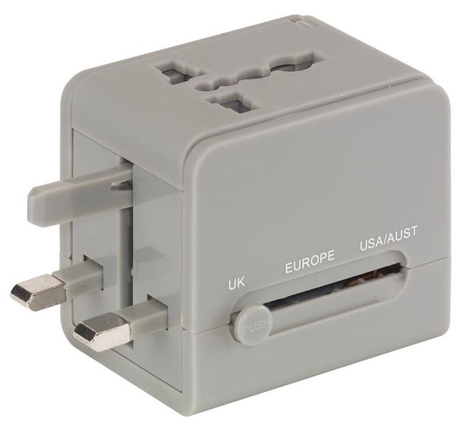 Adapter podróżny, TRAVEL MATE, szary zdjęcie 2