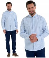 Koszula Męska Bawełniana Długi Rękaw Typu Oxford Jasny Niebieski MORAJ XXL