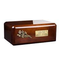 Urna z litego drewna Urna pogrzebowa na prochy dla dorosłych / Plakietka