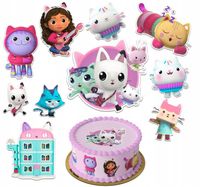 Jadalne Dekoracja KOCI DOMEK GABI Z OPŁATKA CUKROWEGO 10 ELEMENTÓW-WYCIĘTE