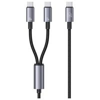 usams kabel 2w1 2xusb-c 72w 1,2m         aluminum alloy data cable