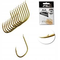 Zestaw Haczyków Haczyki FL AJI nr 14 złote- 10 szt