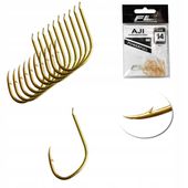 Zestaw Haczyków Haczyki FL AJI nr 14 złote- 10 szt