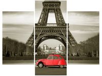 OBRAZ CZERWONY CITROEN 2CV WIEŻĄ EIFFLA
