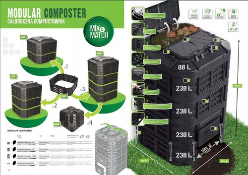 KOMPOSTOWNIK MODUŁOWY Całoroczny KOMPOSTOWNIA Eko XXL POLSKI 1260 litrów na Arena.pl