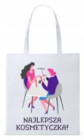 Dla Kosmetyczki Na Prezent Torba Eco Biała Shopper Z Nadrukiem Ze Zdjęciem