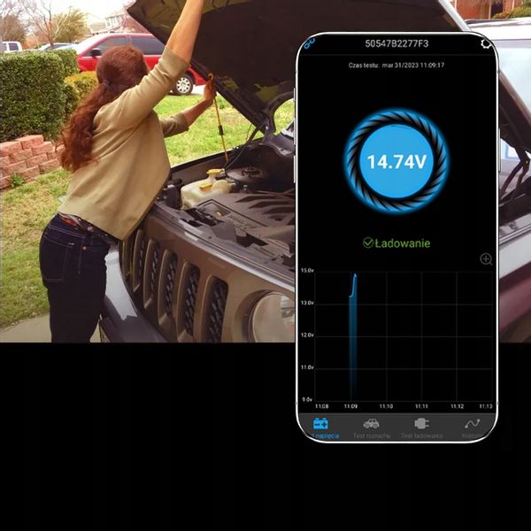 TESTER AKUMULATORÓW 12V APLIKACJA POLSKIE MENU zdjęcie 4
