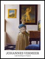 Plakat 60x80cm Design Lady Standing, Vermeer Vintage do Salonu