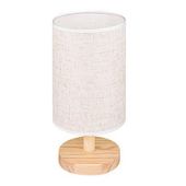 LAMPA BIURKOWA HILDA TKANINA DREWNO 60W BIALA IP20