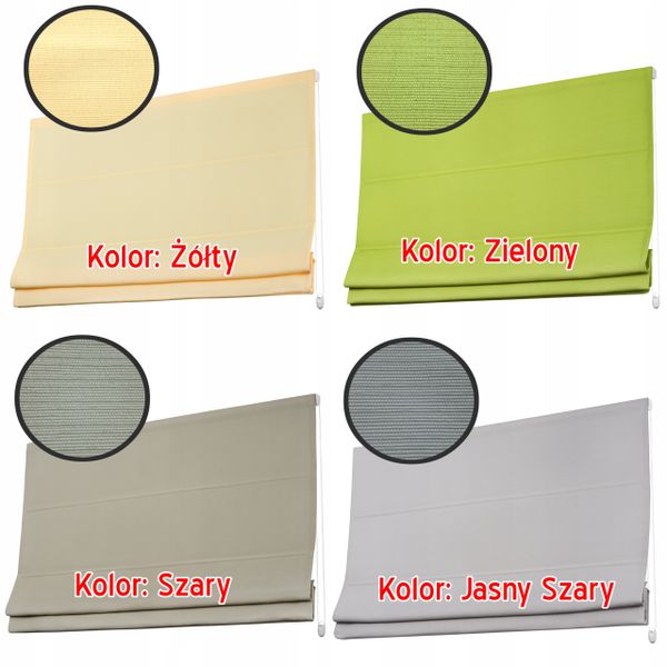Roleta Rzymska Kompletna 14 Kolorów 170 x 250 zdjęcie 3