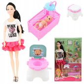 LALKA BOBAS I MAMA TYPU BARBIE ZESTAW AKCESORIA