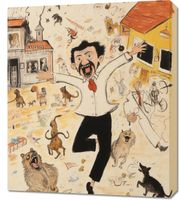 Obraz 60x70cm Chaos w Miasteczku