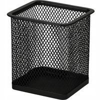 Przybornik Metalowy Kwadratowy Clever PH-01 Czarny Pojemnik Na Długopisy