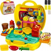 MASA PLASTYCZNA ZESTAW KINO ZABAWKA AKCESORIA WALIZKA NA PREZENT DLA DZIECI