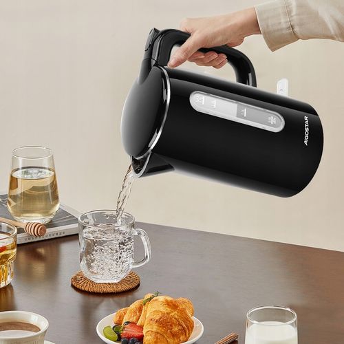 Czajnik elektryczny bezprzewodowy 2200W 1,7l czarny LED podwójne ścianki na Arena.pl