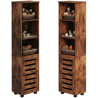 Wysoka szafka łazienkowa słupek 88x40x30 cm ciemny brąz MDF
