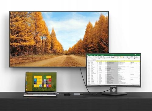 ADAPTER HUB USB C HDMI USB PD PRZEJŚCIÓWKA ROZDZIELA 1 ZŁĄCZE -> 2 MONITORY na Arena.pl