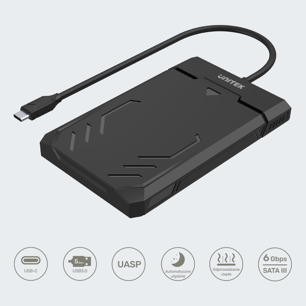 Unitek Obudowa USB-C 5Gbps HDD/SSD SATA UASP zdjęcie 3