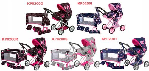 WÓZEK DLA LALEK GŁĘBOKI SPACERÓWKA GONDOLA KINDERPLAY + ŁÓŻECZKO DLA LALKI na Arena.pl