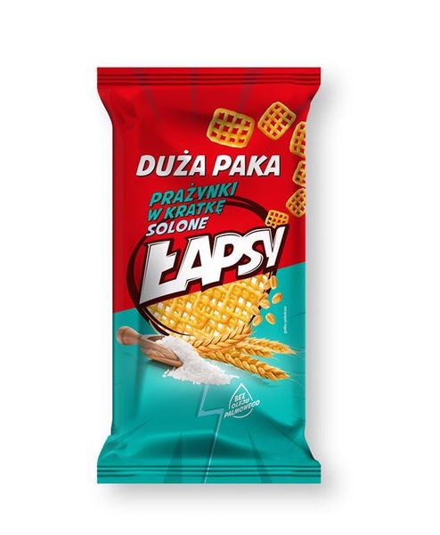 Łapsy prażynki w kratkę solone 110 g zdjęcie 1