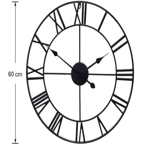 Zegar ścienny rzymski retro vintage loft 3d 60cm z cichym mechanizmem na Arena.pl