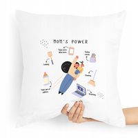 Poduszka Prezent Upominek Dla Mamy Mom's Power Z Nadrukiem Ze Zdjęciem