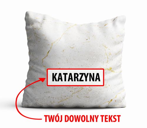 Poduszka Dekoracyjna MARMUR  z Twoim napisem M08 na Arena.pl