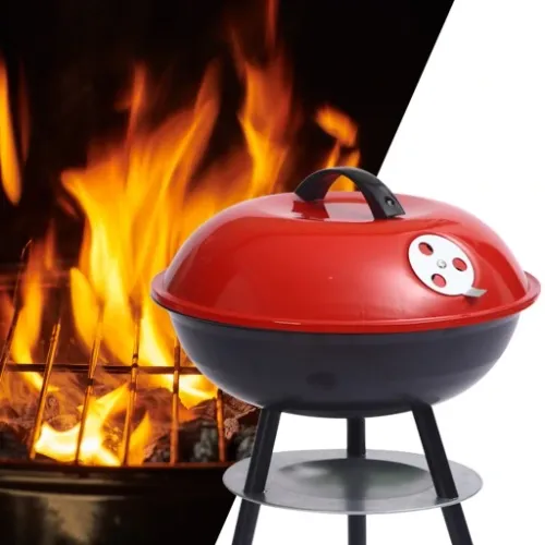 GRILL WĘGLOWY OGRODOWY OKRĄGŁY Z POKRYWĄ POPIELNIK na Arena.pl