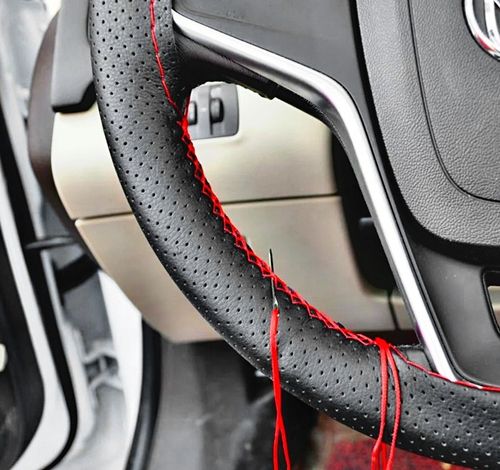 SKÓRZANY POKROWIEC na kierownice SKÓRA nakładka OCHRONNA ZE SKRÓRY OBSZYCIE na Arena.pl