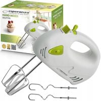 ESPERANZA MIKSER ROBOT RĘCZNY KUCHENNY MUFFIN 150W BIAŁY ZIELONY 7 BIEGÓW