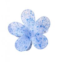 Spinka Do Włosów Klamra Xl Niebieski Kwiat Plamki 7,5 X 7Cm Sp274