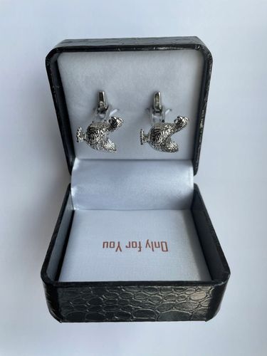 Spinki do mankietów EXC KURA Kurka Nioska Znosząca Złote Jaja w białym Etui na Arena.pl