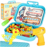 Klocki Konstrukcyjne z Wkrętarką Układanka w Walizce Kreatywna Mozaika