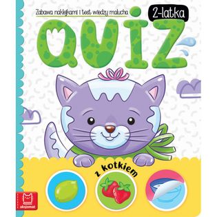 Quiz 2-latka z kotkiem Zabawa naklejkami i test wiedzy malucha Podgórska Anna