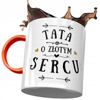 Kubek Pomarańczowy Dla Taty Ojca Na Dzień Taty Z Nadrukiem Ze Zdjęciem